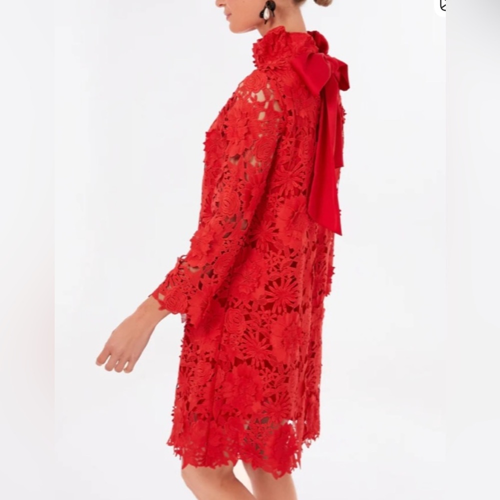 Tuckernuck Red Long Sleeve Lace Daphne Dress - Picture 2 of 4